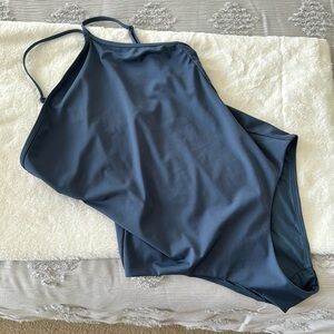 COS dark blue strappy one piece swimsuit size 8